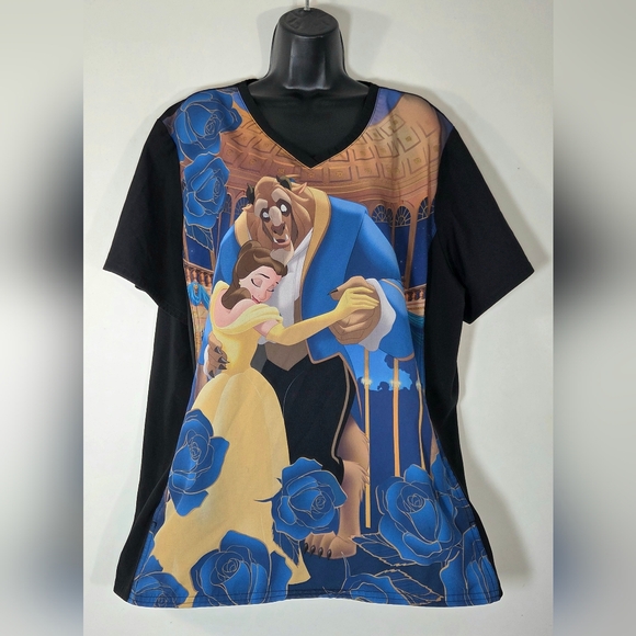 SEVEN DIFFERENT DISNEY MOVIE CHARACTERS SCRUB TOPS. - Picture 1 of 7